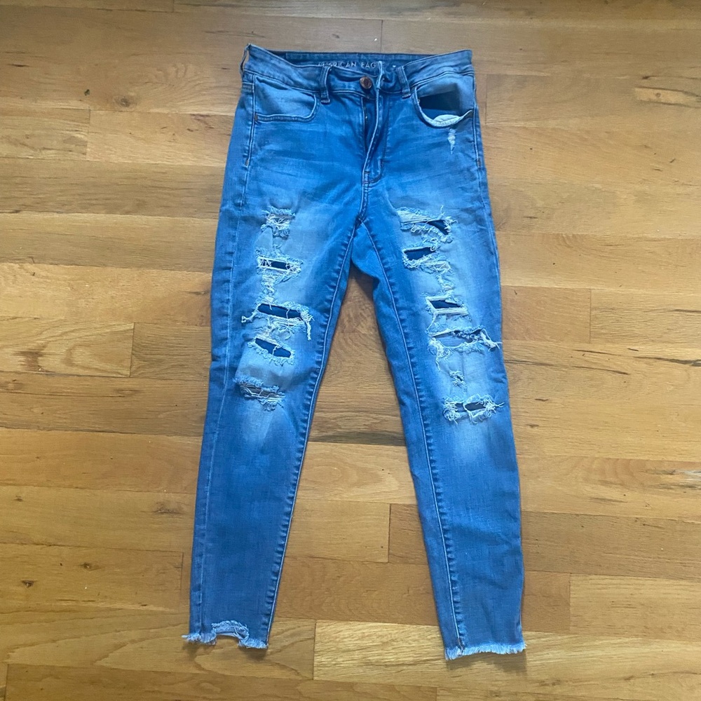 American eagle super stretch hi-rise jegging; size 6 short; like new w/o tags